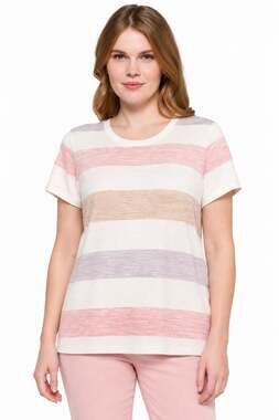 Market & Spruce Juuna Pastel Striped Coastal Casual Hi Lo Knit Tee Top Size M